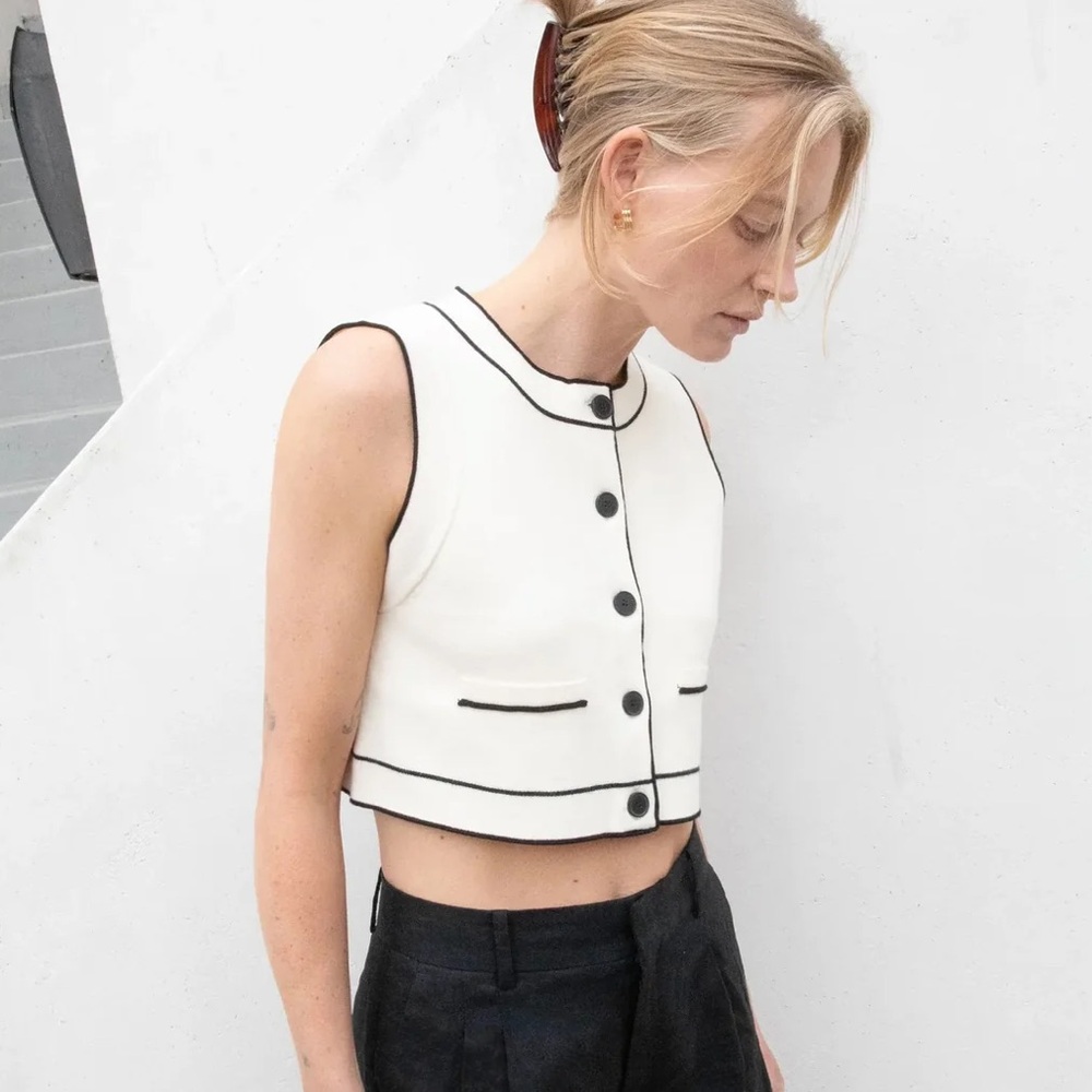 Oak + Fort button up sweater vest